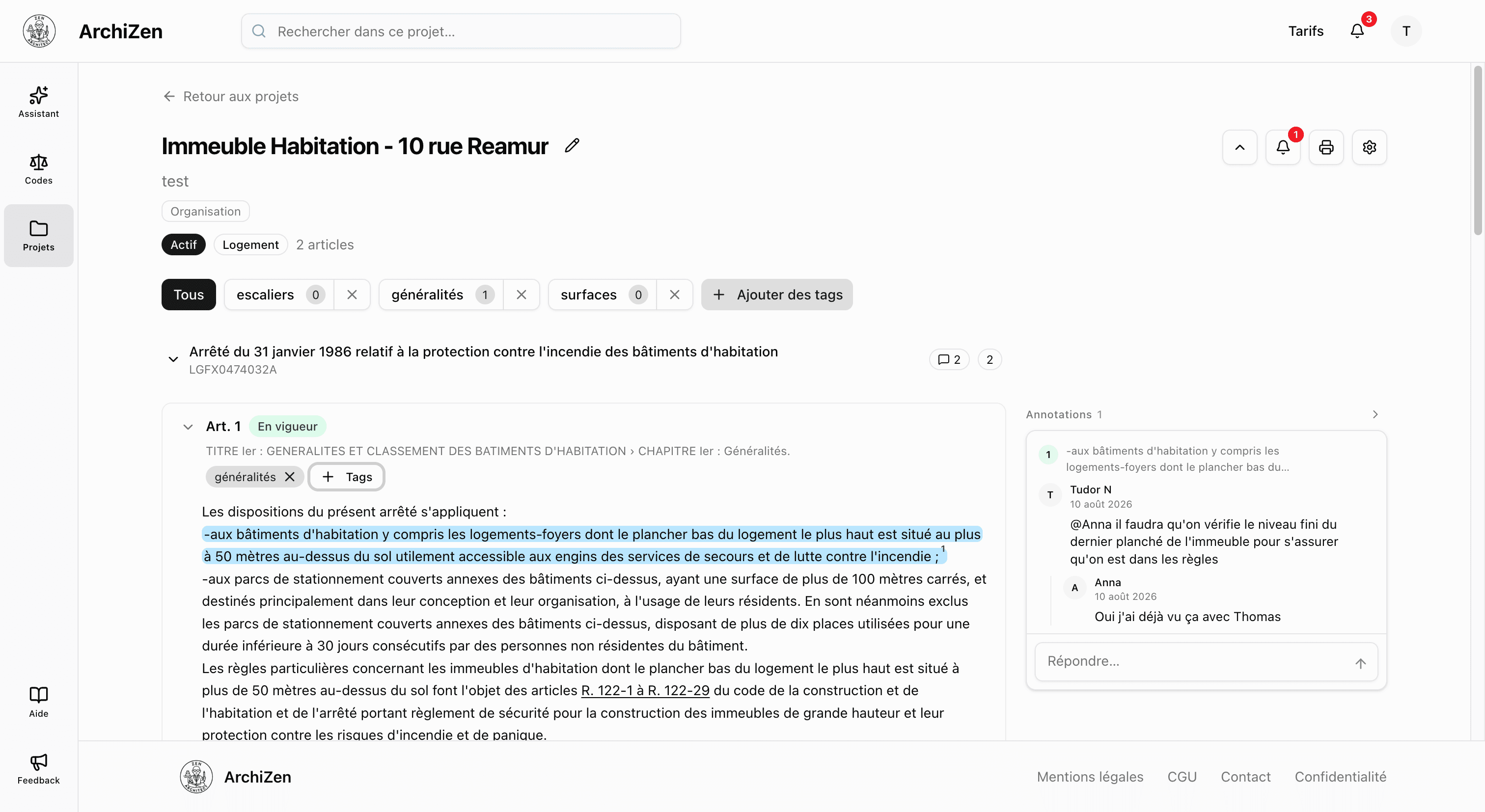Le texte, annoté avec votre équipe